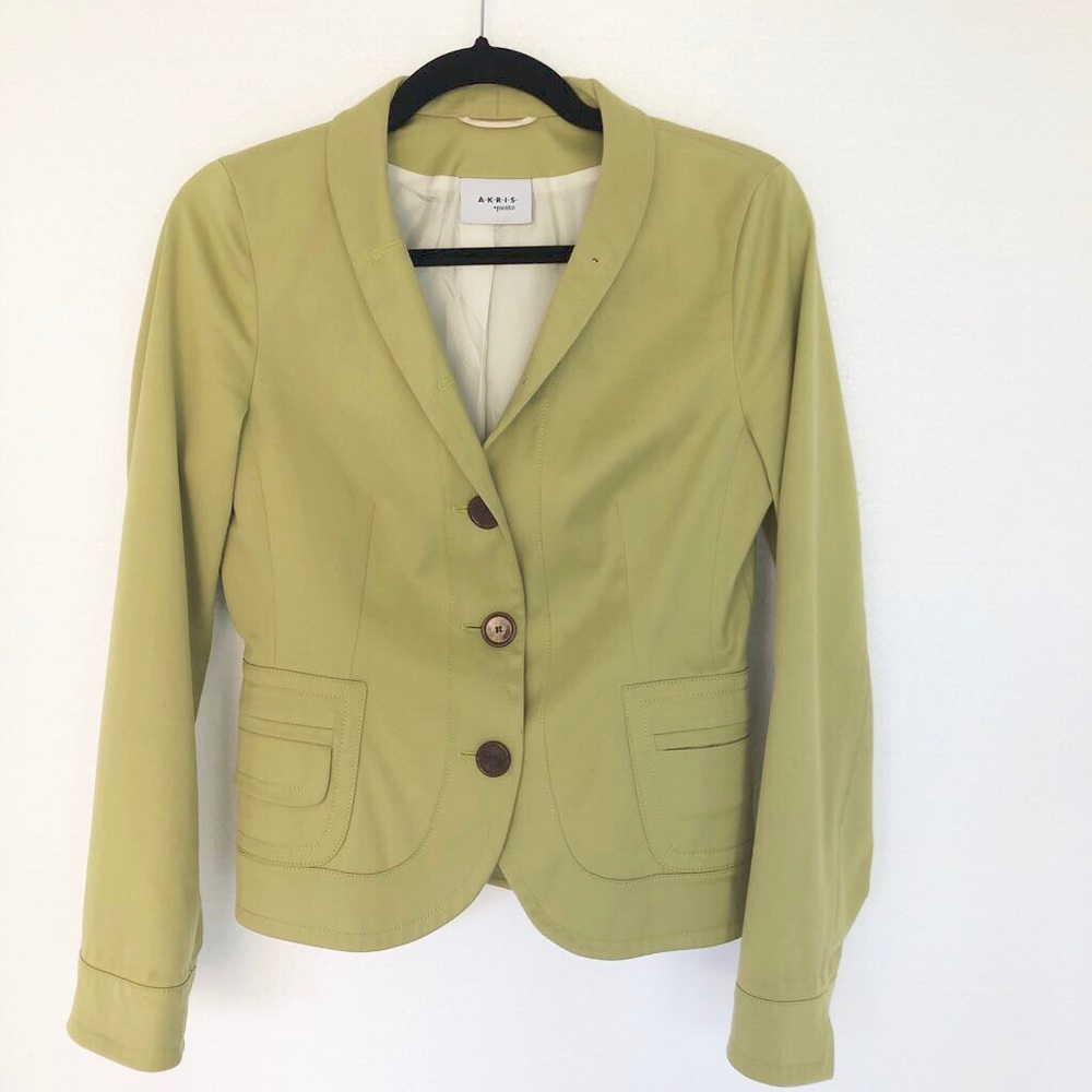 Akris Punto Green Button Blazer Jacket 4 Career